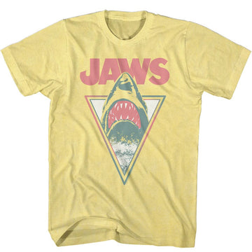 Jaws-Neon Jaws-Yellow Heather Adult S/S T-Shirt - Yellow Heather