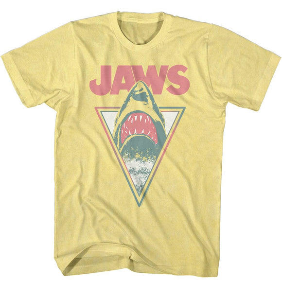 Jaws-Neon Jaws-Yellow Heather Adult S/S T-Shirt - Yellow Heather