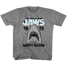 Jaws-Gray White-Graphite Heather Toddler S/S T-Shirt-3T - Graphite Heather