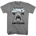 Jaws Gray Wht Adult T-Shirts
