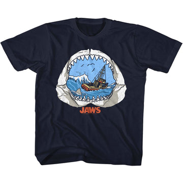 Jaws-Jaw View-Navy Toddler S/S T-Shirt-2T - Navy