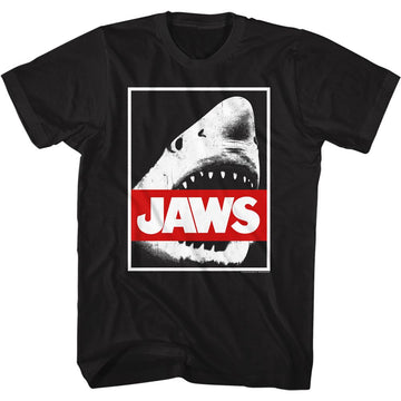 Jaws-Jaws Red Bar-Black Adult S/S T-Shirt - Black
