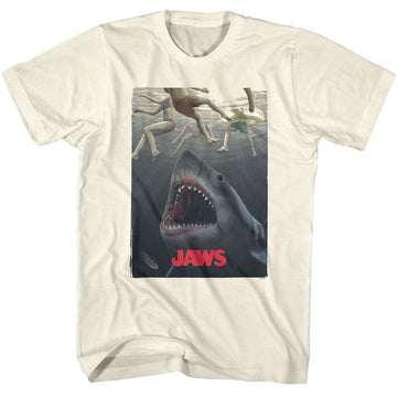 Jaws-Jaws Nom Nom Legs-Natural Adult S/S T-Shirt - Natural