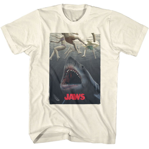 Jaws-Jaws Nom Nom Legs-Natural Adult S/S T-Shirt - Natural