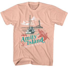 Jaws-Jaws Dont Go In The Water-Peach Adult S/S T-Shirt - Peach