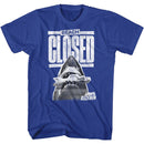 Jaws-Beach Closed-Royal Adult S/S T-Shirt - Royal