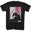 Jaws-Square Shark-Black Adult S/S T-Shirt - Black