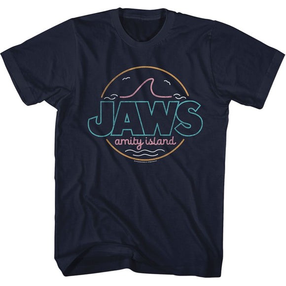 Jaws-Jawsline-Navy Adult S/S T-Shirt - Navy