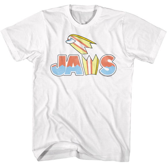 Jaws-Broken Surfboard-White Adult S/S T-Shirt - White