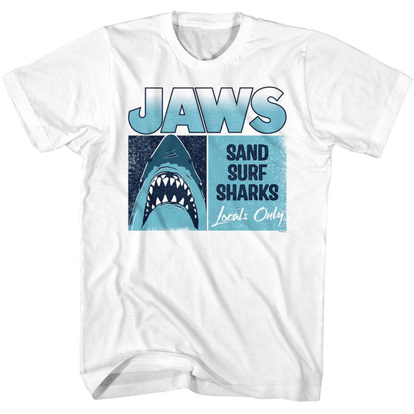 Jaws-Jaws Locals Only-White Adult S/S T-Shirt - White