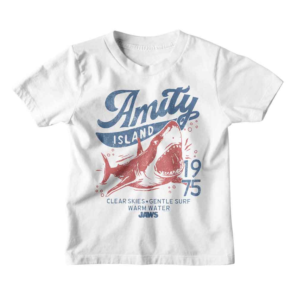 Jaws-Jaws Clear Skies 1975-White Youth S/S T-Shirt (7-8) - White