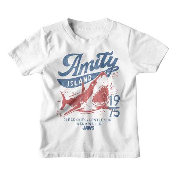Jaws-Jaws Clear Skies 1975-White Youth S/S T-Shirt (7-8) - White
