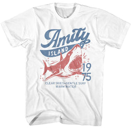 Jaws-Jaws Clear Skies 1975-White Adult S/S T-Shirt - White