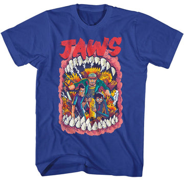 Jaws-Jaws Big Mouth-Royal Adult S/S T-Shirt - Royal