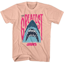 Jaws-Jaws The Greatest-Peach Adult S/S T-Shirt - Peach