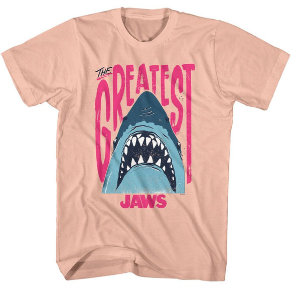 Jaws-Jaws The Greatest-Peach Adult S/S T-Shirt - Peach