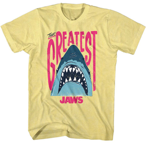 Jaws-Jaws The Greatest-Yellow Heather Adult S/S T-Shirt - Yellow Heather