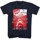 Jaws-Jaws Handwritten-Navy Adult S/S T-Shirt - Navy