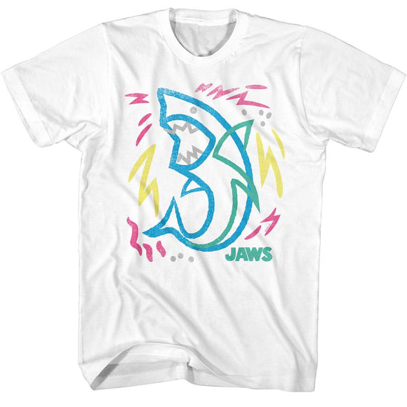 Jaws-Jaws Doodle-White Adult S/S T-Shirt - White