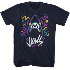 Jaws-Jaws Doodles-Navy Adult S/S T-Shirt - Navy