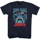 Jaws-Jaws Swirly Water-Navy Adult S/S T-Shirt - Navy