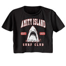 Jaws-Jaws Surf Club Collegiate-Black Ladies S/S Festival Cali Crop-S - Black