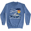 Jaws-Jaws Amity Island Regatta-Vintage Blue Heather Adult L/S Sweatshirt-S - Vintage Blue Heather