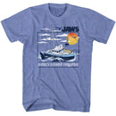 Jaws-Jaws Amity Island Regatta-Light Blue Heather Adult S/S T-Shirt - Light Blue Heather