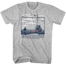 Jaws-Jaws Orca Deep Sea Boat-Gray Heather Adult S/S T-Shirt - Gray Heather