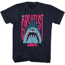 Jaws-Jaws The Greatest Shark-Navy Adult S/S T-Shirt - Navy