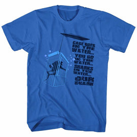 Jaws-Cage In The Water-Royal Adult S/S T-Shirt - Royal