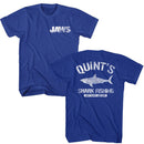 Jaws-Jaws Quints Front And Back-Royal Adult S/S T-Shirt ***F&B*** - Royal