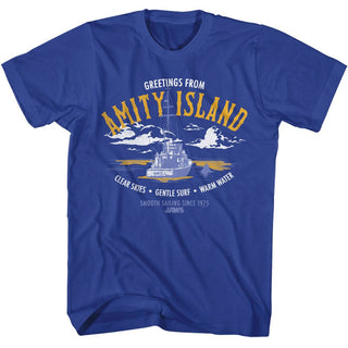 Jaws Jaws Greeting From Amity Island Adult T-Shirts