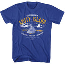 Jaws-Jaws Greeting From Amity Island-Royal Adult S/S T-Shirt - Royal