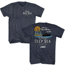 Jaws-Jaws Orca Charters Illustrated-Navy Heather Adult S/S T-Shirt ***F&B*** - Navy Heather