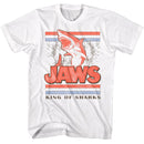 Jaws-Jaws King Of Sharks-White Adult S/S T-Shirt - White