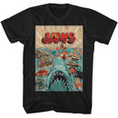 Jaws-Jaws Icons Poster-Black Adult S/S T-Shirt - Black