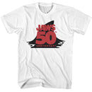 Jaws-Jaws 50Th Anniversary Fin-White Adult S/S T-Shirt - White
