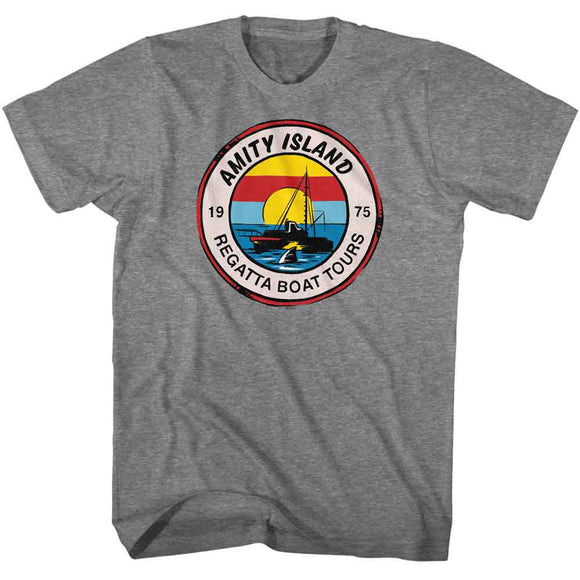 Jaws-Jaws Regatta Boat Tours-Graphite Heather Adult S/S T-Shirt - Graphite Heather