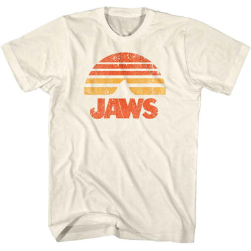 Jaws-Jaws Sunset Fin-Natural Adult S/S T-Shirt - Natural