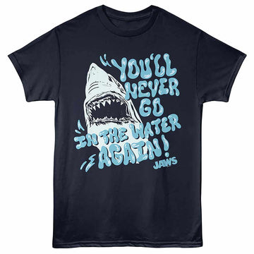 Jaws Youll Never Navy Adult T-Shirt