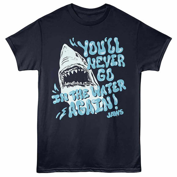 Jaws Youll Never Navy Adult T-Shirt