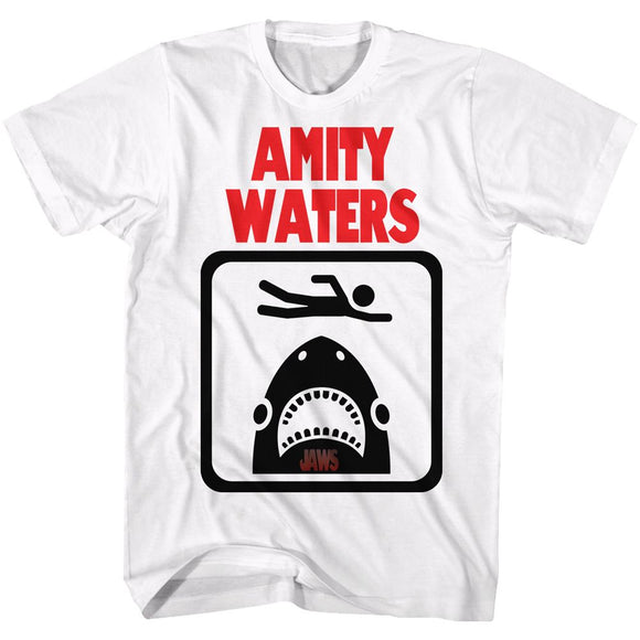 Jaws-Amity Waters-White Adult S/S T-Shirt - White