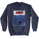 Jaws-Amity Island 1975-Navy Adult L/S Sweatshirt-S - Navy