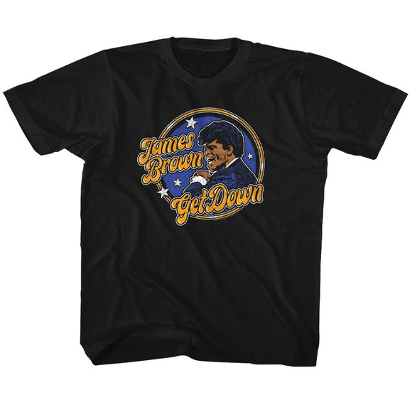 James Brown-James Brown Get Down Circle-Black Toddler S/S T-Shirt-4T - Black