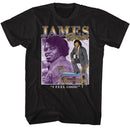 James Brown-James Brown Two Pic Square-Black Adult S/S T-Shirt S - Black