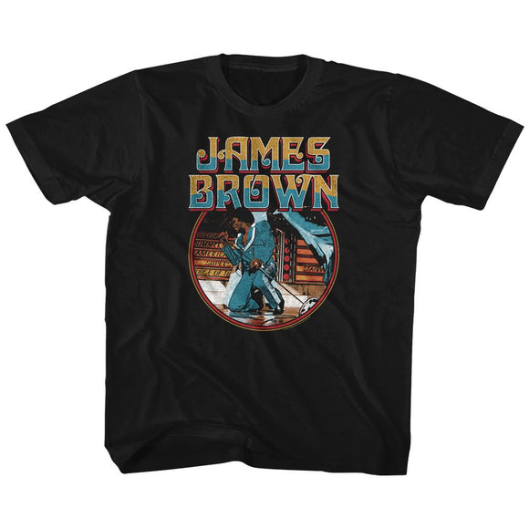 James Brown-James Brown Kneel Circle-Black Youth S/S T-Shirt-Xs (5-6) - Black