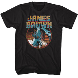 James Brown-James Brown Kneel Circle-Black Adult S/S T-Shirt S - Black
