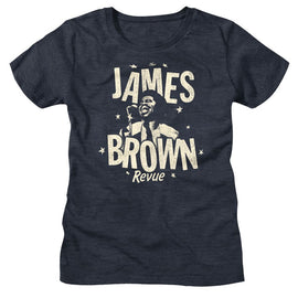 James Brown-James Brown Monochrome Revue-Navy Heather Ladies S/S T-Shirt - Navy Heather