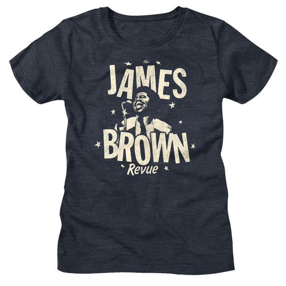 James Brown-James Brown Monochrome Revue-Navy Heather Ladies S/S T-Shirt - Navy Heather